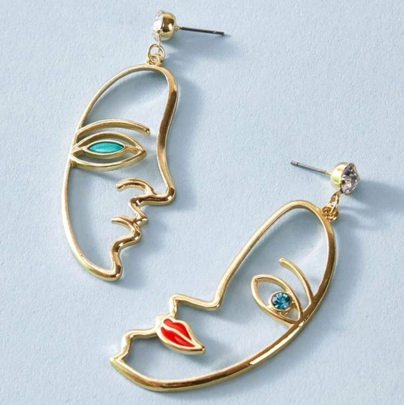 Male & Female Half Face Earrings - Picture 1 of 2